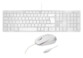 Mise en situation de la souris optique Novodio sur un tapis de souris XXL à côté d'un clavier filaire