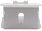 Arrière du support en aluminium coloris gris sidéral avec fente de fixation pour station d'accueil et ouverture d'aération pour PC portable