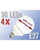 4 Ampoules globe 90 LED E27 blanc froid