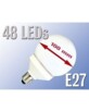 Ampoule globe 48 LED E27 blanc chaud