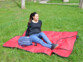 couverture extérieur special picnic 150 x 180 cm avec anse pour épaule Pearl