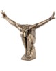 Statuette décorative en résine aspect bronze - Athlète assis