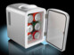 Mini réfrigérateur 2 en 1 avec prise 12 / 230 V. Capacité : 4 litres (pour 6 canettes p. ex.)