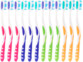 12 brosses à dents 4 couleurs - Poils souples