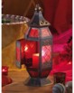 Lampe orientale en verre rouge 44 cm