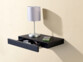 petite etagère murale noire pour lampe a pied avec tiroir intégré par carlo milano