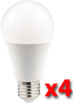 Pack de 4 ampoules LED 10 W E27 haute efficience énergétique - Blanc chaud