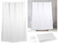 rideau de douche 2 m en tissu lavable motif blanc