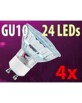 4 Ampoules 24 LED SMD GU10 blanc neutre