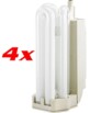 4 Ampoules basse consommation R7S 118 mm 24 W blanc chaud