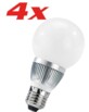 4 Ampoules Globe 3 Power Led E27 Blanc Chaud 