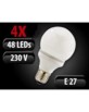 4 Ampoules globe 48 LED SMD E27 blanc froid