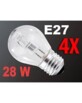 4 Ampoules halogène E27 28 W