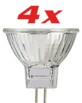 4 Ampoules halogène réflectrice GU4 30° 16 W
