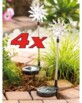 4 Décorations de jardin solaires à LED - motif ''Soleil''