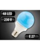 Ampoule globe 48 LED SMD E27 bleu