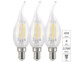 3 ampoules LED à filament bougie E14 - 4 W - 470 lm - Blanc chaud