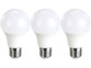 Trois ampoules LED E27 de marque Luminea.