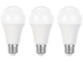 Pack de 3 ampoules LED E27 Luminea à intensité variable.
