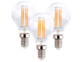3 ampoules LED filament E14 à intensité variable - 4 W - 470 lm - Blanc chaud