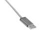 Zoom sur la fiche d'entrée USB-A du câble de chargement 3 en 1 avec gaine textile grise Callstel