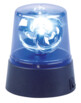 Lampe gyrophare Lunartec bleue allumée avec effet lumineux rotatif