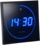 Horloge digitale murale radiopilotée à LED bleues de la marque Lunartec