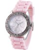 Montre à quartz avec strass en Nuances de roses