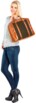 Sac cabas aspect feutre & cuir - Mixte