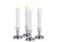 Set de 4 bougies LED effet flamme vacillante avec chandeliers