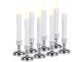 Set de 8 bougies LED effet flamme vacillante avec chandeliers