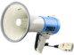 Porte-voix bleu et blanc 50 W avec enregistreur vocal, sirène et lecteur MP3