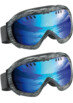 2 masques de ski avec 2 étuis de transport rigides