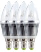 4 ampoules bougie à LED SMD - E14 - 4W - blanc chaud
