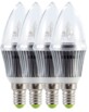 4 ampoules bougie à LED SMD - E14 - 4W - blanc