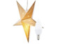 Étoile de Noël lumineuse en papier blanc avec ampoule bougie Infactory.