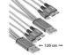 2 câbles de chargement 3 en 1 Micro-USB / USB-C / Lightning - 120 cm Callstel