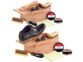 2 coffrets à cirage en bois de cèdre avec repose-pied intégré - Avec accessoires