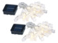 2 guirlandes porte-photos avec 40 pinces à LED chacune - 10 m - Solaire