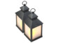 2 lanternes à LED effet flamme avec minuteur - Noir