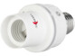 Adaptateur pour douille E27 à visser avec 2 capteurs de bruit et de luminosité, coloris blanc
