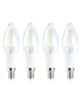 4x ampoule LED SMD Blanc Chaud, style bougie à filament