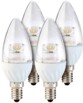 Lot de 4 ampoules LED ovales 4 W - E14 - Blanc chaud