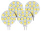 Lot de 4 ampoules LED SMD à culot G4 - Neutre - 3 W