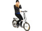 Bonnet mixte à LED avant et arrière mise en situation avec une personne sur un vélo