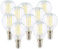 10 ampoules LED à filament - culot E14 - forme Goutte - Blanc