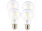 4 ampoules LED à filament - culot E27 - forme Classique - Blanc