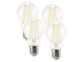 4 ampoules Poire LED à filament A++, E27, 6 W, 806 lm, 360°, Blanc