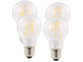 Pack 4 ampoules LED à filament format goutte E27 6W 806 lm 360° -  blanc chaud