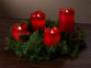 Set de 4 bougies LED en cire véritable - Rouge avec flamme vacillante